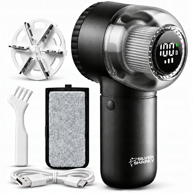 Golarka do Ubrań Tapicerki Tkanin Akumulatorowa Duża USB + Szczotka 2w1 5 w czarny 0.3 kg