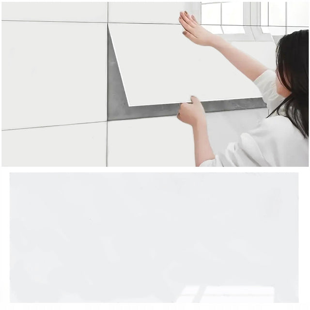 Panel Ścienny Panele Ścienne samoprzylepne PCV Biały Gładki 60x30 cm 10 szt okładzina dekoracyjna, wykończenie połysk, grubość 2 mm