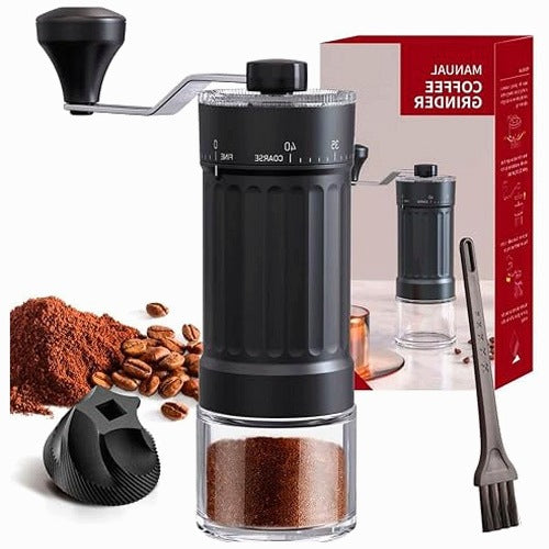 Młynek Do Kawy Ręczny Żarnowy Ceramiczny Regulacja Mielenia Espresso do alternatywnych metod parzenia, świeżo mielone