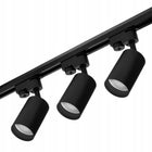 Zestaw Szynoprzewód Szyna 1m + 3x Lampa GU10 LED reflektory sufitowe, czarne aluminiowe, 3 punkty świetlne, do salonu