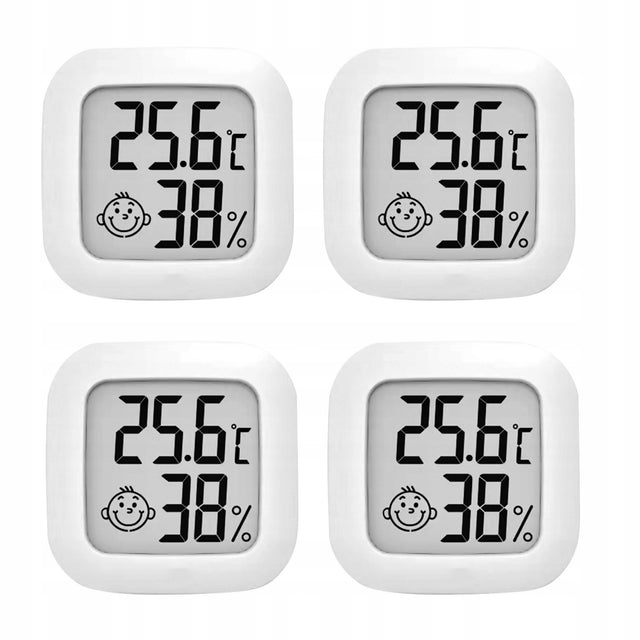 4x termometr pokojowy cyfrowy higrometr elektroniczny wilgotność powietrza biały tworzywo sztuczne