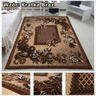 Nowoczesny Dywan BCF Shiraz 200x300 2x3 Szare Brązowy Bordo do Pokoju polipropylenowy prostokątny wzór kwiatowy salon
