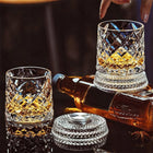 SZKLANKI DO WHISKY OBROTOWA OBROTOWA SZKLANKA DO WHISKY PREZENT NA URODZINY zestaw 4 sztuki, 280 ml, szkło bezbarwne