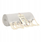 Plażowy Ręcznik Bawełniany Fouta Hamam 100x200 Pareo Jasny Szary Duży do sauny, kąpieli, okrycie po kąpieli