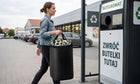Kosz na butelki kaucyjne Zwrotne Pojemnik Składany 100l Torba z Uchwytami do segregacji plastiku i aluminium, czarny