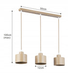 Lampa Sufitowa Wisząca 3x E27 LED żyrandol kinkiet oprawa Beżowa Kaszmir oświetlenie do salonu jadalni metalowa