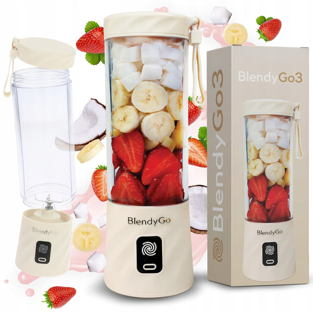 Blender kielichowy przenośny BlendyGo 3 bezprzewodowy 250W do smoothie nominalna