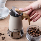 Kawiarka Klausberg KB-7994 4 filiżanki Moka Indukcja Gaz Stal Premium zaparzacz do kawy 200 ml, kafetiera beżowa
