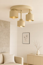 Lampa sufitowa Plafon Żyrandol Kaszmir Ecru Beżowa 3xE27 382-E3 SPOT oprawa metalowa do salonu i sypialni, 3 punkty