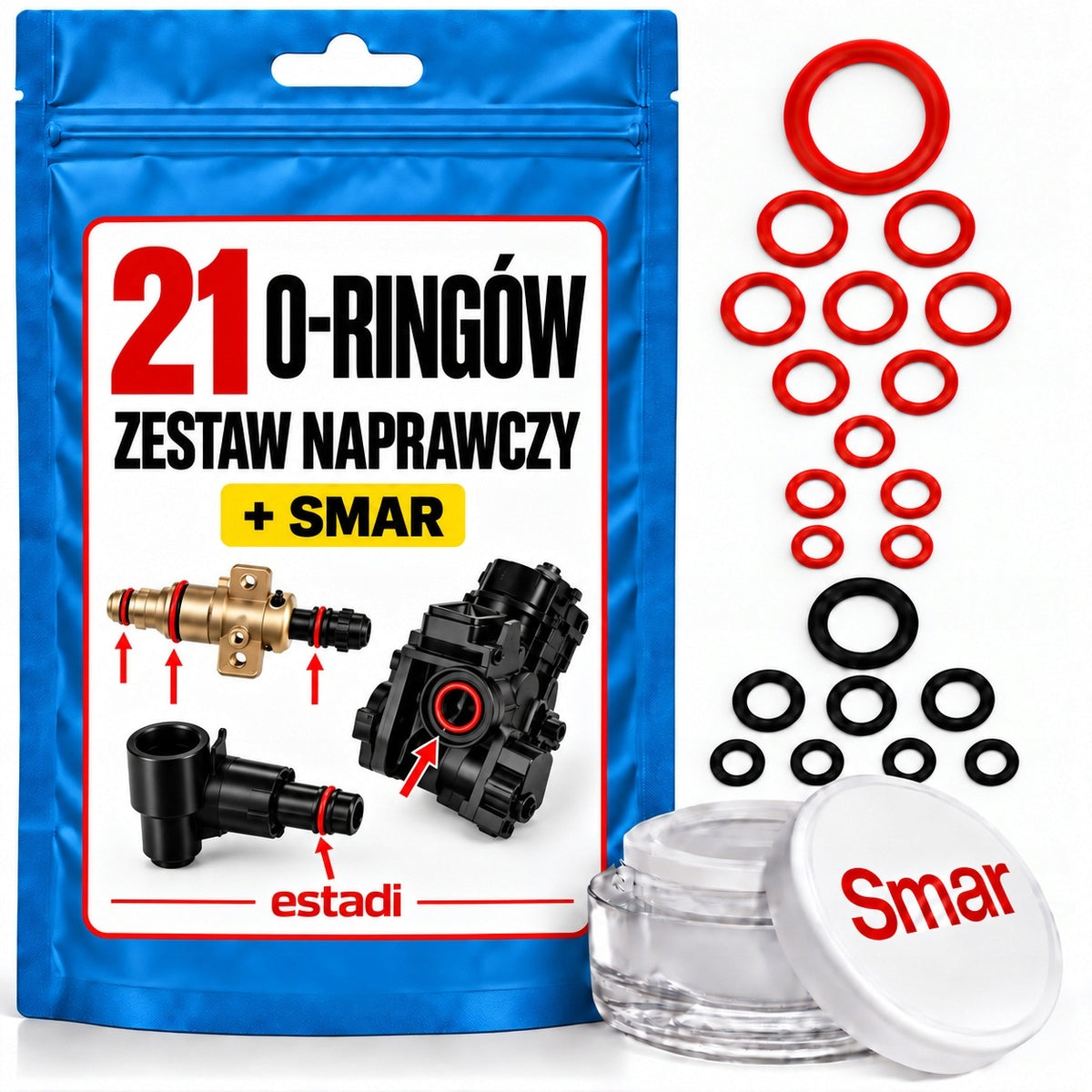 Duży Zestaw 21szt Uszczelek Saeco Philips Moltio Syntia LetteGo xSmall smar oringi, pierścienie gumowe do naprawy