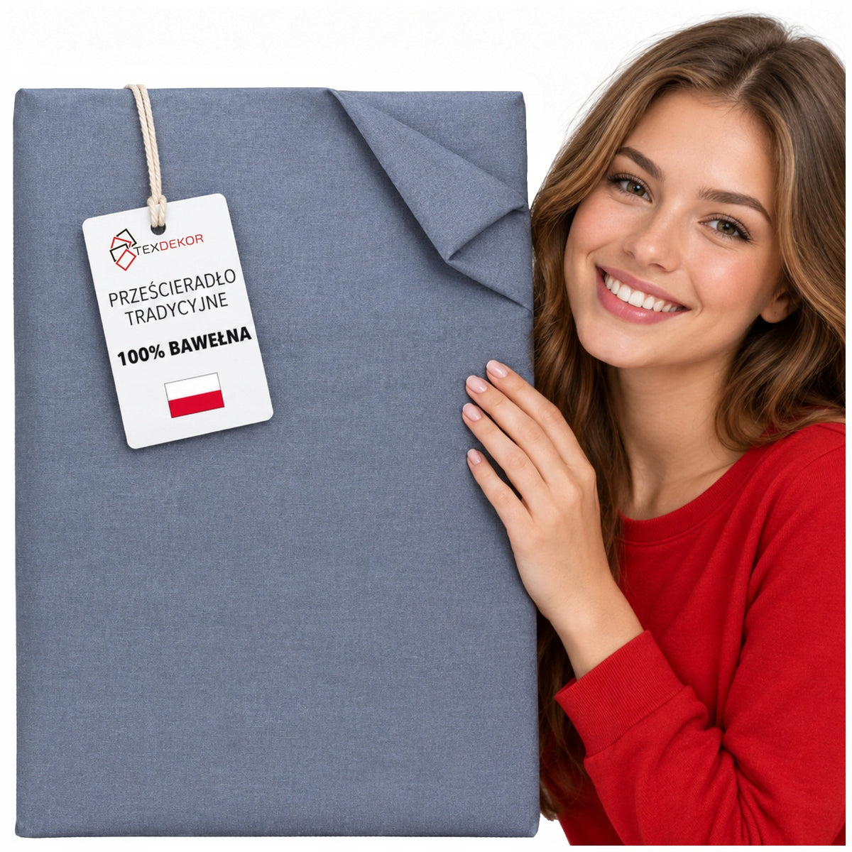 Prześcieradło bez gumki 180x220 bawełniane tradycyjne 100% bawełna kolory płaskie do łóżka, certyfikat oeko-tex