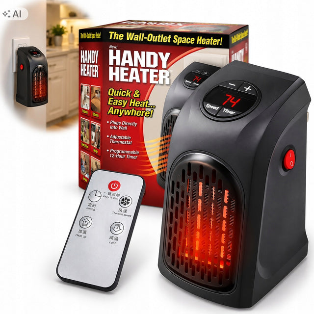 Mini grzejnik elektryczny farelka do kontaktu pilot heater 400W ogrzewacz czarny ceramiczny termowentylator z termostatem i timerem do pokoju
