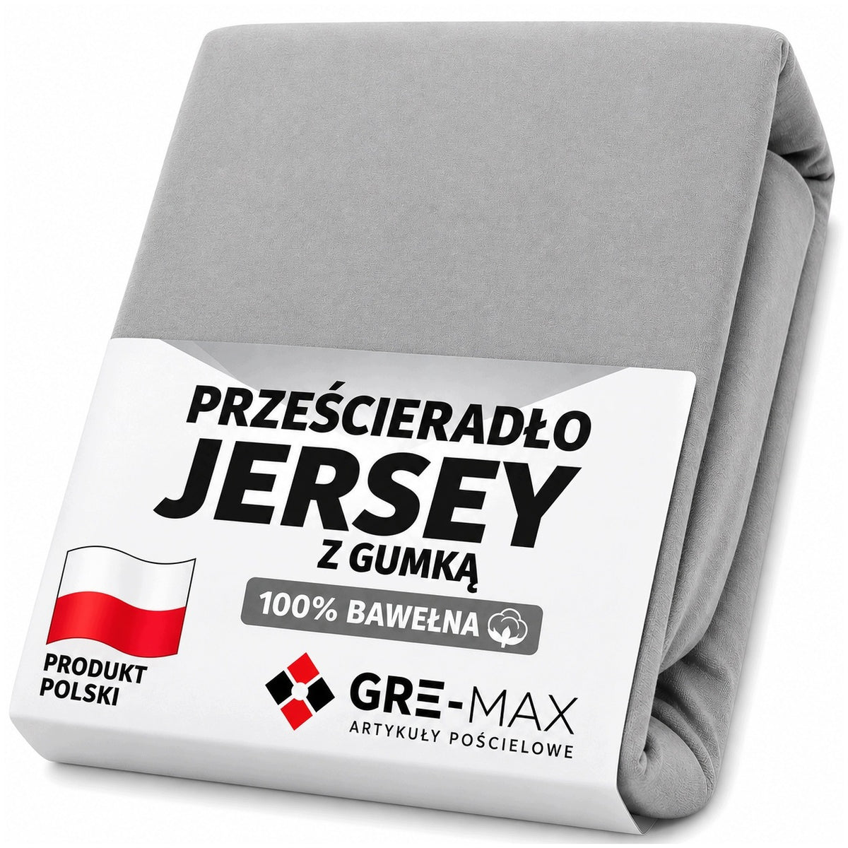 Prześcieradło JERSEY z gumką 90x200 POLSKIE GRUBE 100% bawełna czesana elastyczne, na materac do 18 cm, do łóżka
