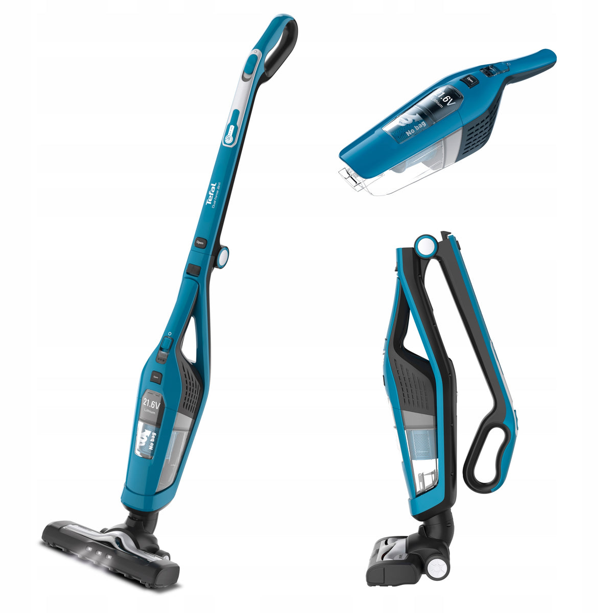 Odkurzacz pionowy bezprzewodowy tefal DualForce TY6751 bezworkowy cyklonowy 230 w 2.5 kg