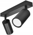 Lampa sufitowa kinkiet spot oprawa halogenowa natynkowa 2x GU10 czarna okrągła do salonu, kuchni i przedpokoju