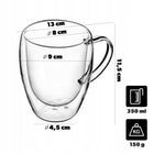 SZKLANKI TERMICZNE DO KAWY HERBATY LATTE 350ml KUBKI PODWÓJNE ŚCIANKI 4 szt naczynia do serwowania napojów, bezbarwne