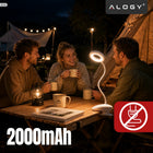 LAMPKA BIURKOWA LED RING ELASTYCZNA LAMPKA DO CZYTANIA LAMPA do łóżka ALOGY nocna, ściemniana, akumulatorowa, sieciowa