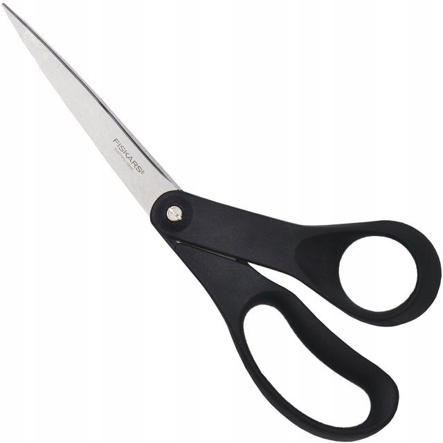 Fiskars nożyczki uniwersalne 719353 21cm 1002703 Essential nożyce kuchenne do żywności, czarno-srebrne