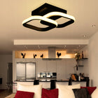 Lampa sufitowa LED 16W, 3 kolory, ściemniana, do salonu, korytarza plafon czarny wielokątny ze zintegrowanym źródłem