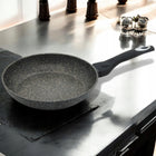 Patelnia 28cm GRANITOWA Patelnia Kuchenna na GAZ INDUKCJE Odporna Solidna marmurowa do smażenia, kuchnia ceramiczna i