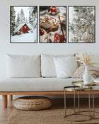 Boho zestaw 3 obrazy 30x40 natura BEŻ plakat #12 dekoracja ścienna, grafiki botaniczne, motyw roślinny, druk cyfrowy