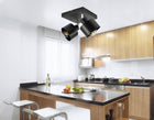 Lampa sufitowa plafon żyrandol loft edison LED oprawa metalowa czarna 2-punktowa E27 60 w do salonu i jadalni