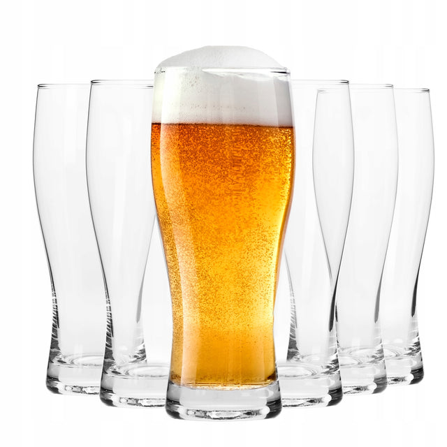 Szklanki kufle do piwa Chill krosno 6szt 500ml pokale do napojów, szkło bezbarwne, komplet nadający się do mycia w zmywarce