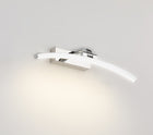oświetlenie do łazienki nad lustro okrągłe na ścianę kinkiet wygięty chrom lampa aluminiowa 40 cm z wymiennym modułem
