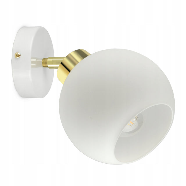 Lampa Ścienna Kinkiet Biały Szklana Kula White Glass - K1 LED E27 oprawa przyścienna do wnętrz, 60 w