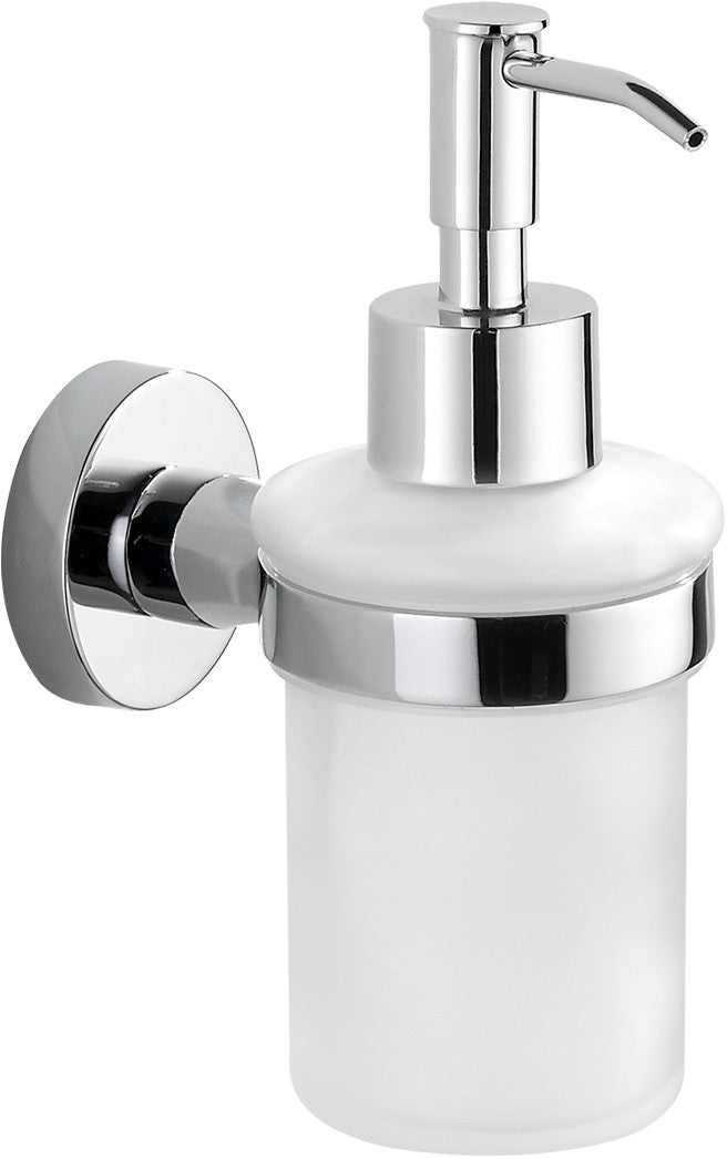 Dozownik do mydła w płynie pojemnik z pompką wiszący Mexen Remo chrom łazienkowy metalowy 180 ml srebrny bez zasilania