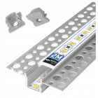 Profil Aluminiowy LED 2m Do Płyt GK Gipsowych 12mm Wpuszczany Regips klosz kanał montażowy taśmy świetlnej, zabudowa