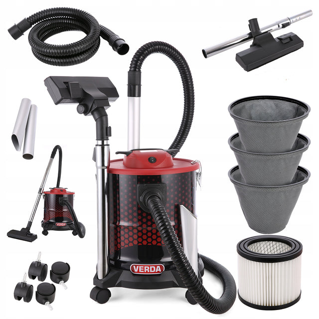 Odkurzacz do popiołu kominka pieca gruzu separator grilla rura telskopowa przemysłowy, zbiornik 20 l, moc 1650 w