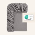 ROOM99 Prześcieradło z gumką 160x200 Bawełniane ciemne Szare jednolite oeko na materac do 28 cm