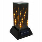Lampion Solarny Lustrzany efekt płomienia 3d Dzień i Noc 27,5 cm czarny znicz led na cmentarz, nagrobny, ponad 75
