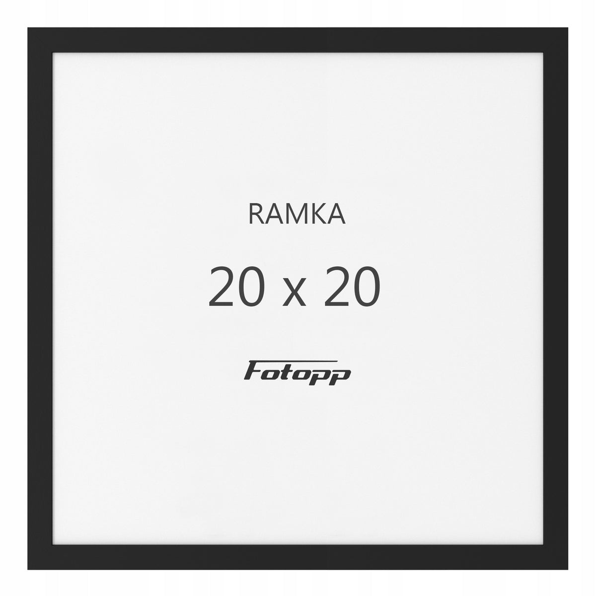 Kwadratowa Ramka na zdjęcia czarna 20x20 kwadrat drewniana oprawa fotografii, dekoracja ścienna na jedno zdjęcie