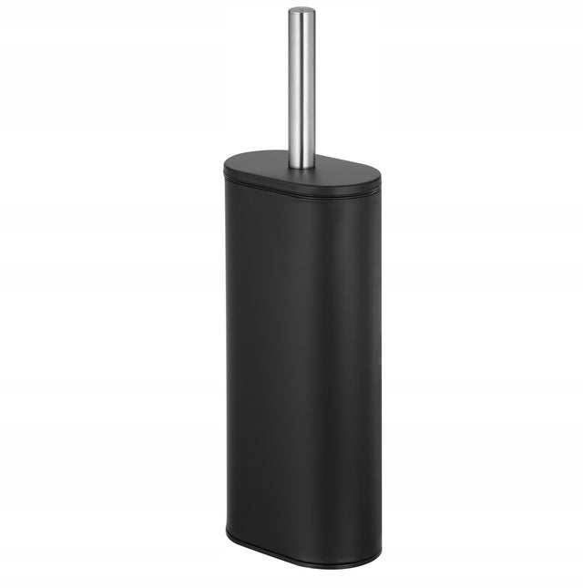 Szczotka do WC toaletowa silikonowa czarna do łazienki antybakteryjna yoka czyścik sanitarny stojący matowy metalowy 39 cm