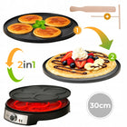 Naleśnikarka Elektryczna Dwustronna 30cm Powłoka Nieprzywierająca 1600W urządzenie do crepes i pancakes, łopatka