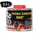 Lakier żaroodporny czarny MAT do kominka pieca grilla tłumików 0,5 L 800°C farba akrylowa antykorozyjna grafitowa