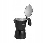 Kawiarka Zaparzacz do Kawy Adler AD 4421 - Intensywne Espresso w 320ml aluminiowa, 6 filiżanek, czarna, można myć w