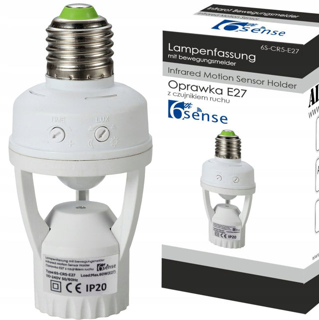 Oprawka żarówki E27 z czujnikiem ruchu zmierzchu PIR LED do lampy sensor automatyczne włączanie światła, adapter z detektorem obecności