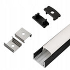 Profil do taśmy LED Czarny Aluminiowy Nawierzchniowy Szeroki 20mm 2m 2taśmy listwa montażowa, kanał oświetleniowy