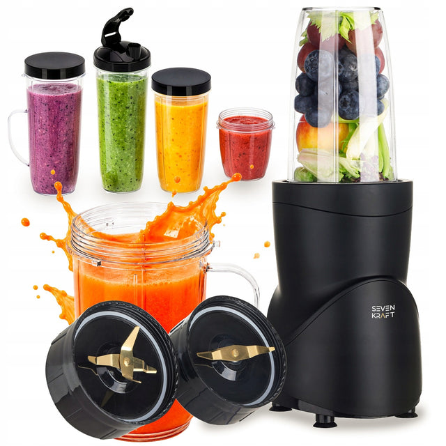 Blender Kielichowy do Smoothie Koktajli 1200w 4 Bidony Przenośny Zestaw