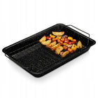 Brytfanka GRANITOWA forma blacha do pieczenia mięsa z rusztem 31,5x21,5 cm naczynie do zapiekania, powłoka non-stick