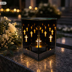 ŚWIECZKA ELEKTRYCZNA LAMPION LUSTRZANY 3D EFEKT PŁOMIENIA ŚWIECA LED 2LP3 wkład do znicza na cmentarz, dekoracja