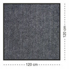 Wycieraczka 120x120cm Duża Mata do Butów pod Drzwi Zewnętrzna Wejściowa XXL Chodnik czarna gumowo-tekstylna grubość 7 mm