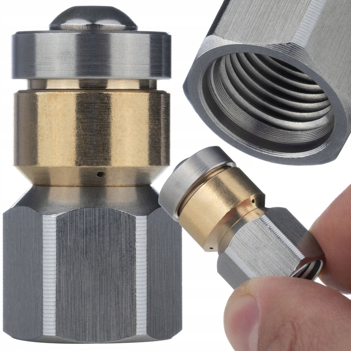 OBROTOWA DYSZA GŁOWICA DO CZYSZCZENIA KANALIZACJI 1/4” 350BAR DO KARCHER HQ rury, odpływy, udrażnianie instalacji