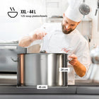 Garnek ze stali nierdzewnej - 44l - pokrywka naczynie do gotowania, do gastronomii, średnica 45 cm, wysokość 28 cm