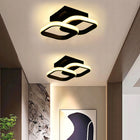 Lampa sufitowa LED 16W, 3 kolory, ściemniana, do salonu, korytarza plafon czarny wielokątny ze zintegrowanym źródłem