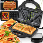 Opiekacz do kanapek panini grill toster elektryczny gofrownica 3W1 mocny nominalna czarny