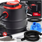Odkurzacz do kominka popiołu przemysłowy bezworkowy separator gruzu filtr pieca i kotła, klasa H, 15 l, 800 w